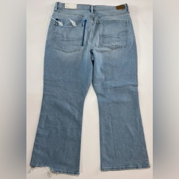 American Eagle 90s Flare Stretch Super High Rise Jeans Size 18 34W 29" Inseam - Picture 4 of 12